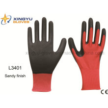 Polyester Shell Latex Coated Sandy Finish Safety Work Glove (L3401)